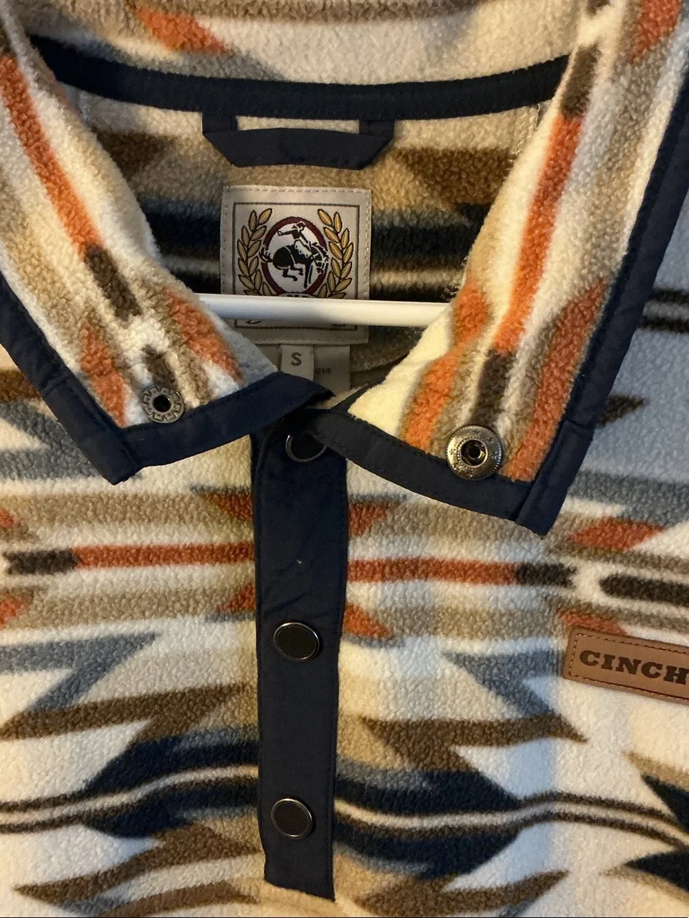 Cinch Men's Cream Aztec Snap-Up Fleece with Black & Tan Accents